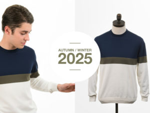 ART GALLERY CLOTHING SIXTIES MOD RETRO ROCKABILLY FIFTIES ROCK N ROLL IVY STYLE MODCULTURE MOD STYLE MOD TOPS SUBCULTURE VINTAGE STYLE FINE GAUGE KNITWEAR Navy blue, long sleeved, knitted crew neck jumper with ivy green and off white horizontal colour blocking. Fine gauge, retro style knitwear.